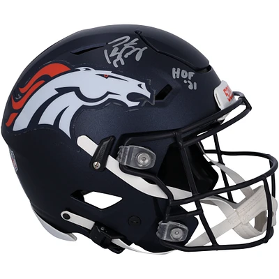 Peyton Manning Denver Broncos Autographed Riddell 2024 Speed Flex Authentic Helmet with "HOF 21" Inscription