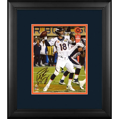 Peyton Manning Denver Broncos Framed Autographed 8" x 10" Super Bowl 50 Champions Action Vertical Photograph