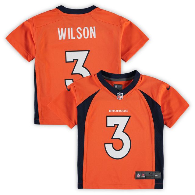 Maillot de match Nike Russell Wilson orange Denver Broncos pour enfants d'âge préscolaire