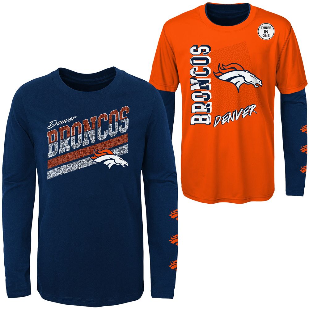 Outerstuff Youth Orange/Navy Denver Broncos Game Day T-Shirt Combo Set Size: Small