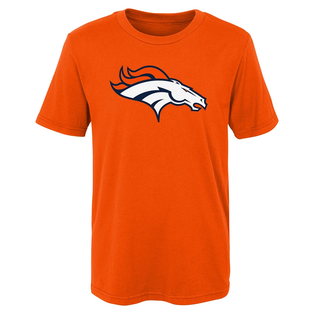 T-shirt orange avec logo principal des Denver Broncos pour enfants d'âge préscolaire