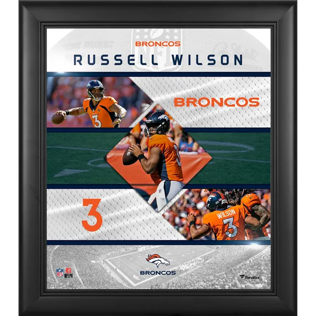 Shop Russell Wilson Denver Broncos Autographed White Panel Logo