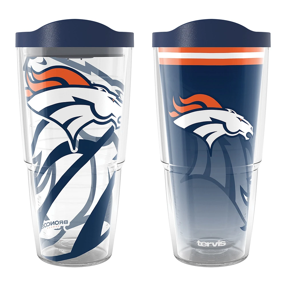 Tervis Denver Broncos 24oz NFL 2 PACK Véritable et Forever Fan