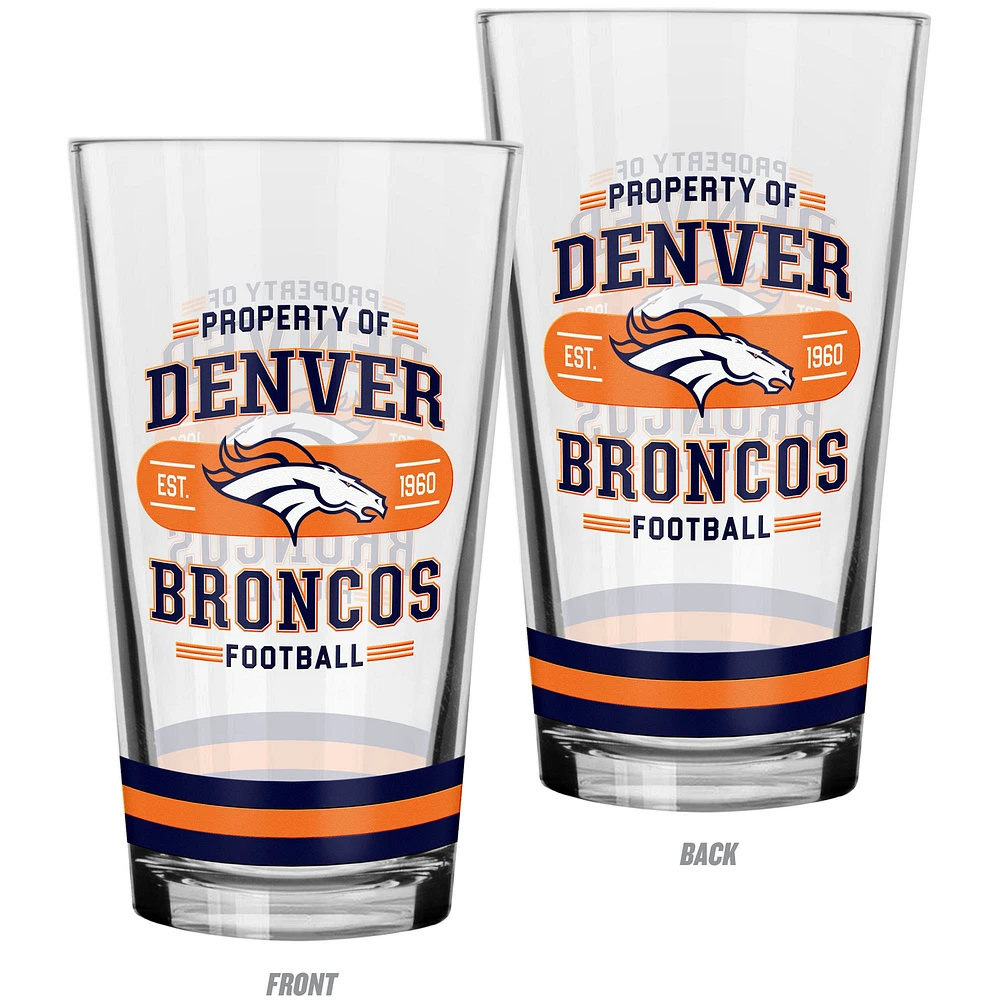 The Sports Vault Denver Broncos 2-Piece Mixing Glass Set