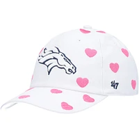 Casquette ajustable Clean Up Denver Broncos '47 blanche pour toute-petite fille