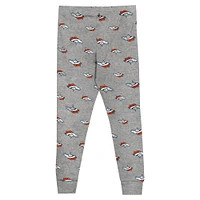 Toddler Heather Gray Denver Broncos Long Sleeve T-Shirt and Pants Sleep Set