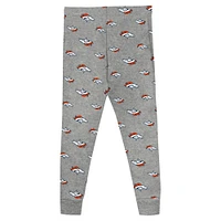 Toddler Heather Gray Denver Broncos Long Sleeve T-Shirt and Pants Sleep Set