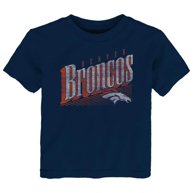 Men's New Era Royal Denver Broncos Throwback Raglan Long Sleeve T