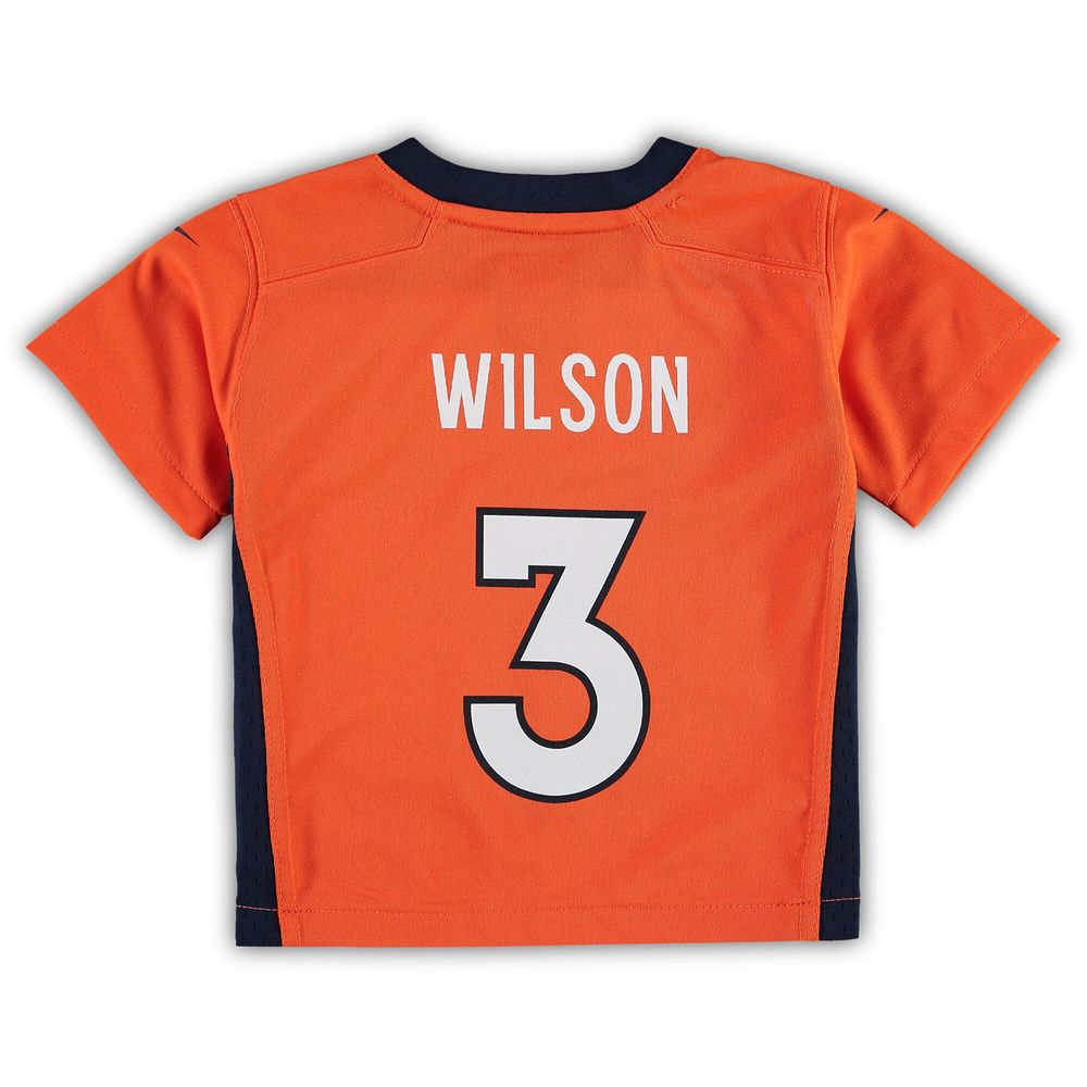 Nike NFL Denver Broncos Russell Wilson 3 Home Game Jersey Orange