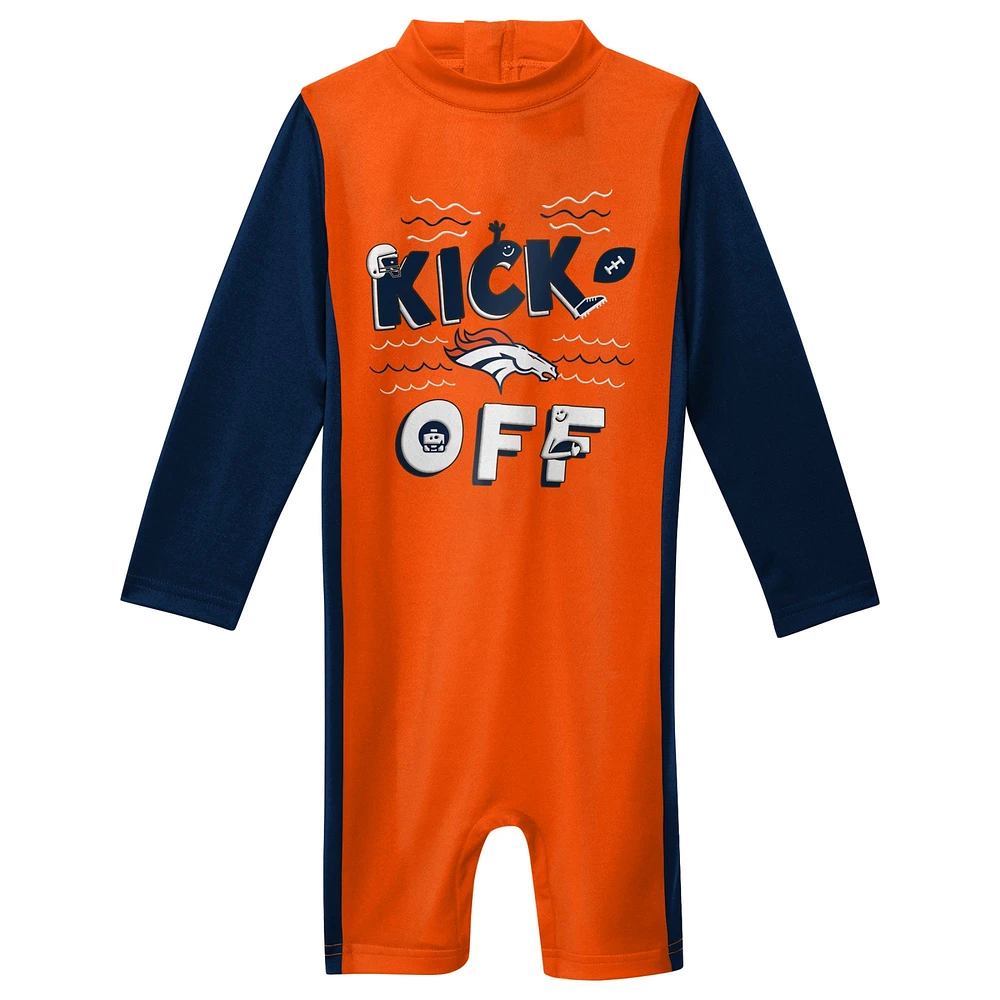 Combinaison de surf à manches longues orange pour tout-petit Denver Broncos Wave Runner