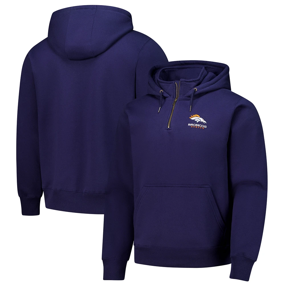 Sweat à capuche unisexe Dunbrooke Navy Denver Broncos Defender fermeture éclair quart de tour