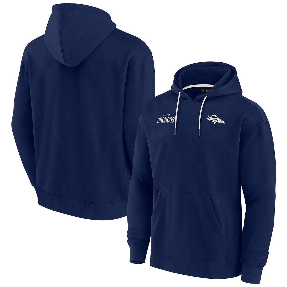 Sweat à capuche unisexe Fanatics Navy Denver Broncos Elements en polaire super douce