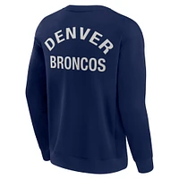 Unisex Fanatics Navy Denver Broncos Super Soft Pullover Crew Sweatshirt