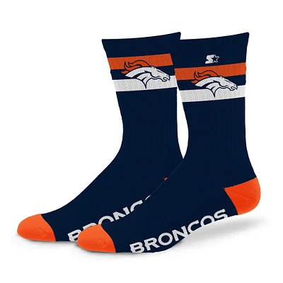 Unisex Starter Denver Broncos Team Color Two-Stripe Crew Socks