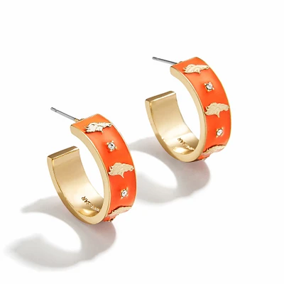 Boucles d'oreilles créoles en émail WEAR By Erin Andrews x BaubleBar Denver Broncos