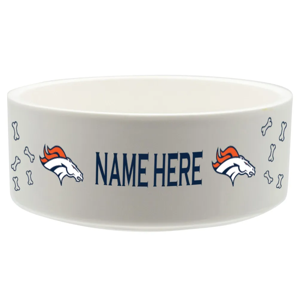 Lids Denver Broncos 20oz. Personalized Pet Bowl - White