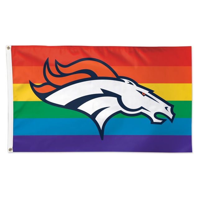 WinCraft Denver Broncos 3 pi x 5 pi Drapeau de luxe unilatéral Pride