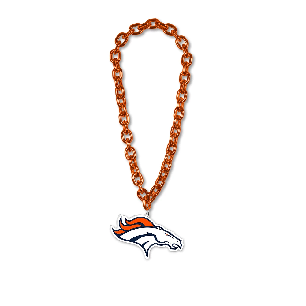 WinCraft Denver Broncos Collier en plastique avec logo à grande chaîne