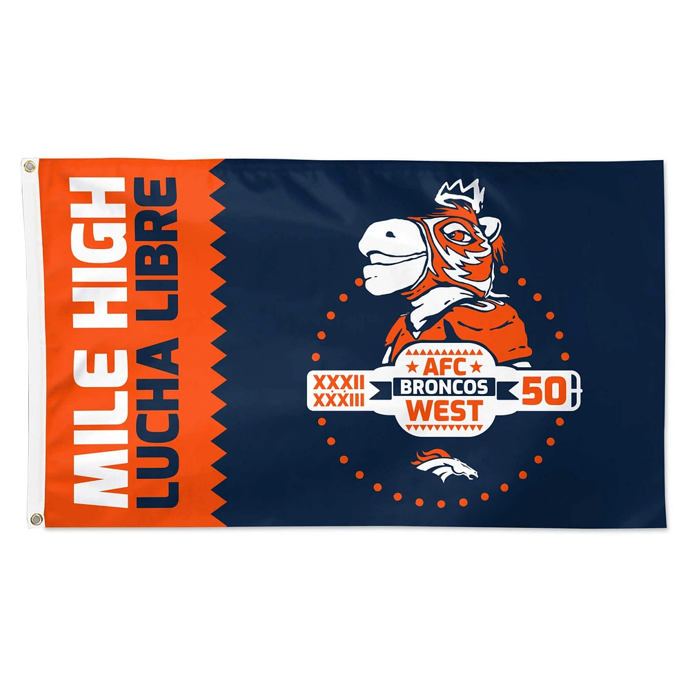 WinCraft Denver Broncos Lucha Libre 3' x 5' Drapeau simple face de luxe