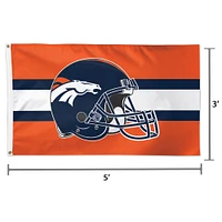 WinCraft Denver Broncos Drapeau de casque de luxe à face unique 3 pi x 5 pi