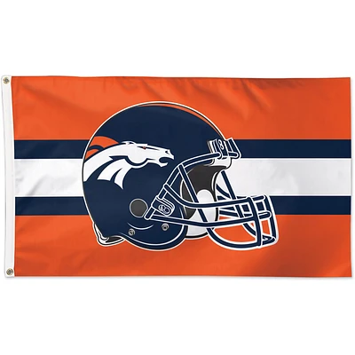 WinCraft Denver Broncos Drapeau de casque de luxe à face unique 3 pi x 5 pi