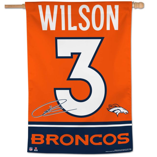 WinCraft Russell Wilson Broncos de Denver 28'' x 40'' Bannière Verticale Simple Face