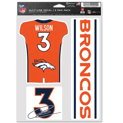 Russell Wilson Denver Broncos WinCraft 5.5'' x 7.75'' Fan 3-Pack Decal Set