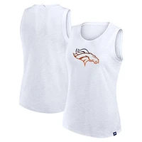 Women's Fanatics  White Denver Broncos Slub Tank Top