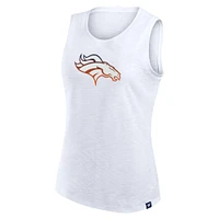 Women's Fanatics  White Denver Broncos Slub Tank Top