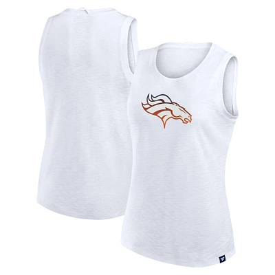 Women's Fanatics  White Denver Broncos Slub Tank Top