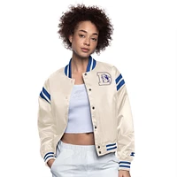 Women's Starter  Cream Denver Broncos Full Count Full-Snap Satin Jacket