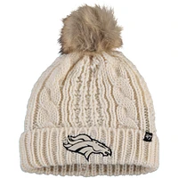 Bonnet en tricot à revers Meeko des Broncos de Denver '47 crème pour femme avec pompon