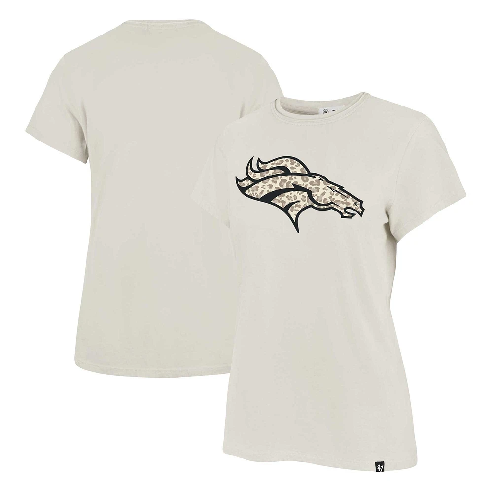 T-shirt '47 crème Denver Broncos Panthera Frankie pour femmes