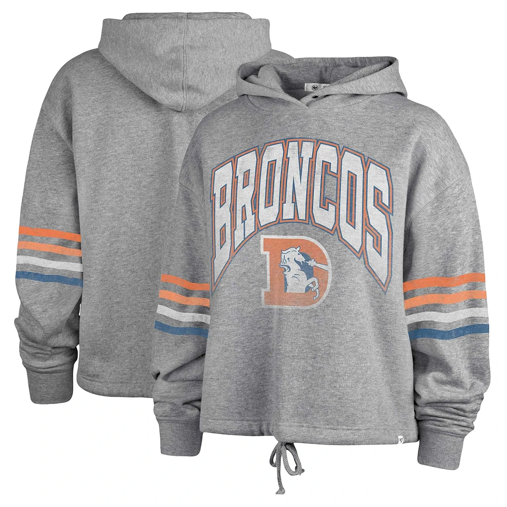 Women's '47 Heather Gray Denver Broncos Upland Bennett Pullover Hoodie