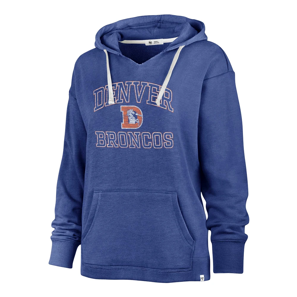 Sweat à capuche Clarity Kennedy '47 Heather Royal pour femme des Denver Broncos