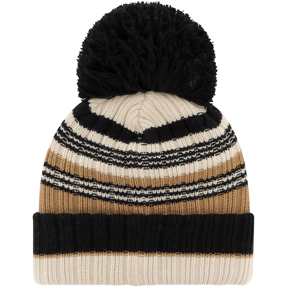 Women's '47 Natural Denver Broncos Barista Cuffed Knit Hat with Pom