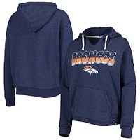 Chandail à capuchon col cranté Kennedy Broncos de Denver '47 bleu marine pour femme