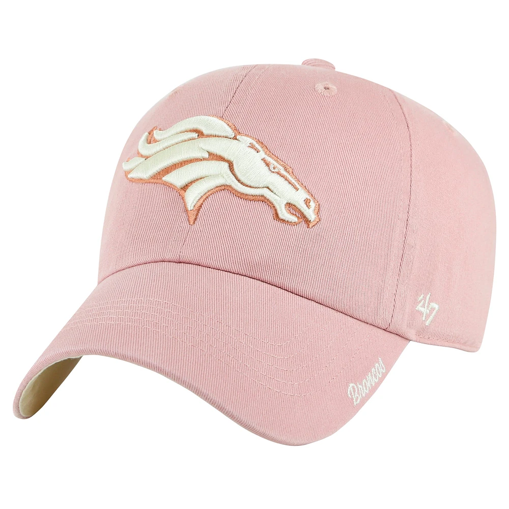 Women's '47  Pink Denver Broncos Ballpark Cheer Dusty Rose Clean Up Adjustable Hat