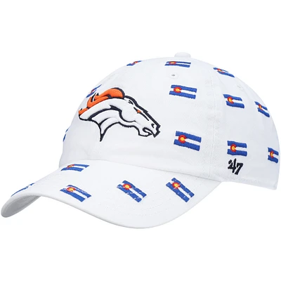 Casquette réglable '47 Denver Broncos Confetti Clean Up pour femme, blanche