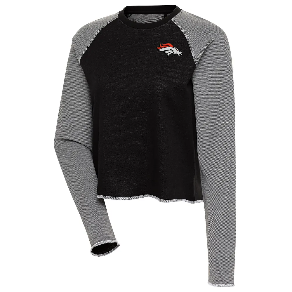 Lids Denver Broncos Antigua Women's Play Long Sleeve T-Shirt - Black/White