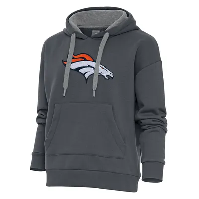 Lids Denver Broncos Antigua Women's Metallic Logo Victory Pullover