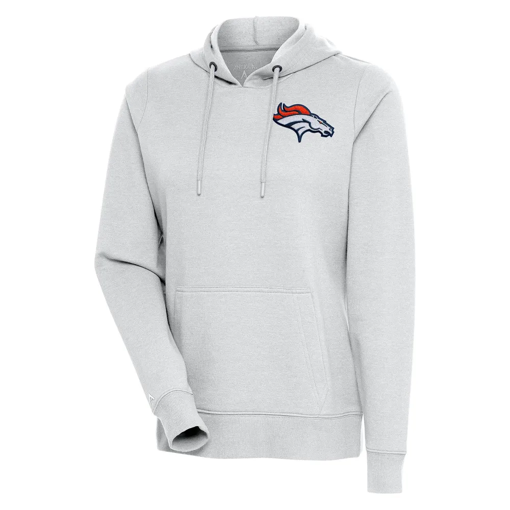 Denver Broncos Antigua Women's Victory Full-Zip Hoodie - Heather Gray