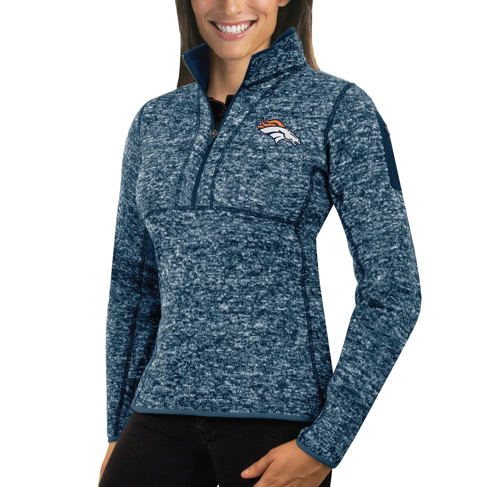 Lids Denver Broncos Antigua Women's Fortune Half-Zip Sweater