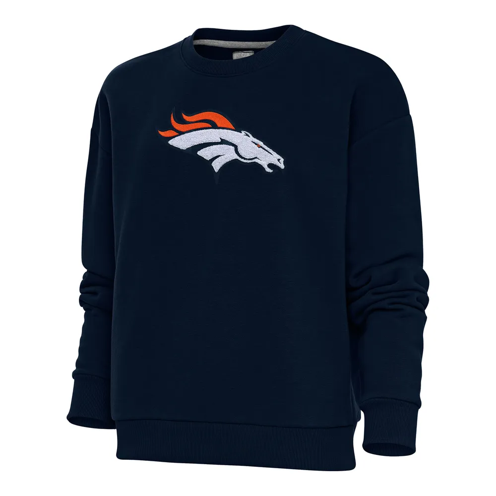 Lids Denver Broncos Antigua Women's Victory Crewneck Chenille