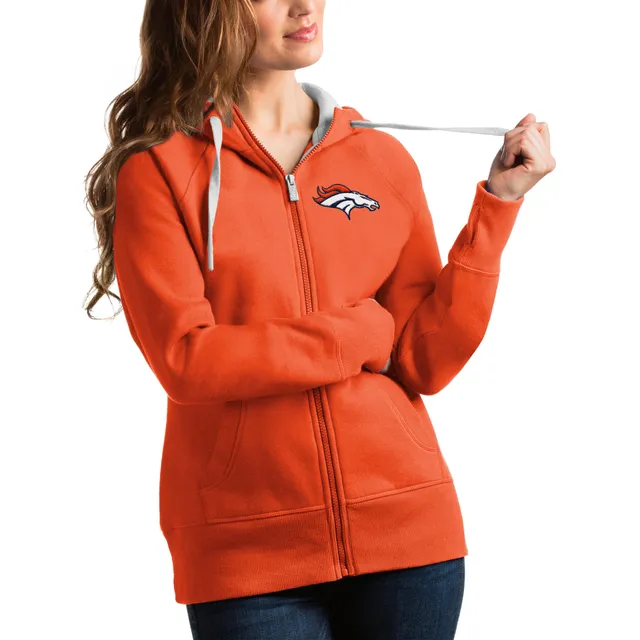 Denver Broncos New Era Throwback Colorblocked Pullover Hoodie