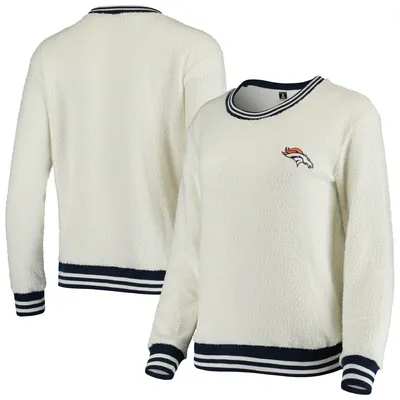 Denver Broncos Concepts Sport Women's Granite Knit Pullover Sweatshirt - Cream/Navy