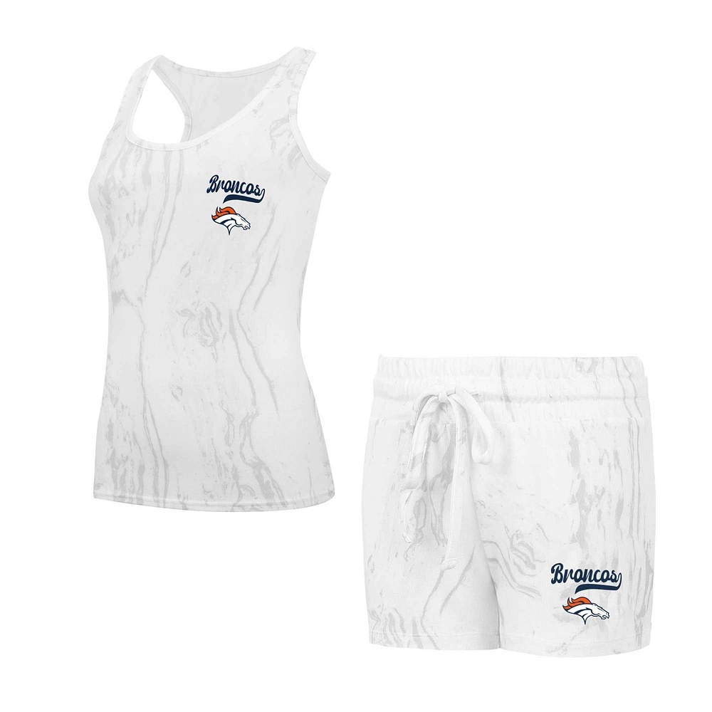 Concepts Sport Denver Broncos Quartz Hacci Knit Débardeur et short Ensemble de nuit pour femme