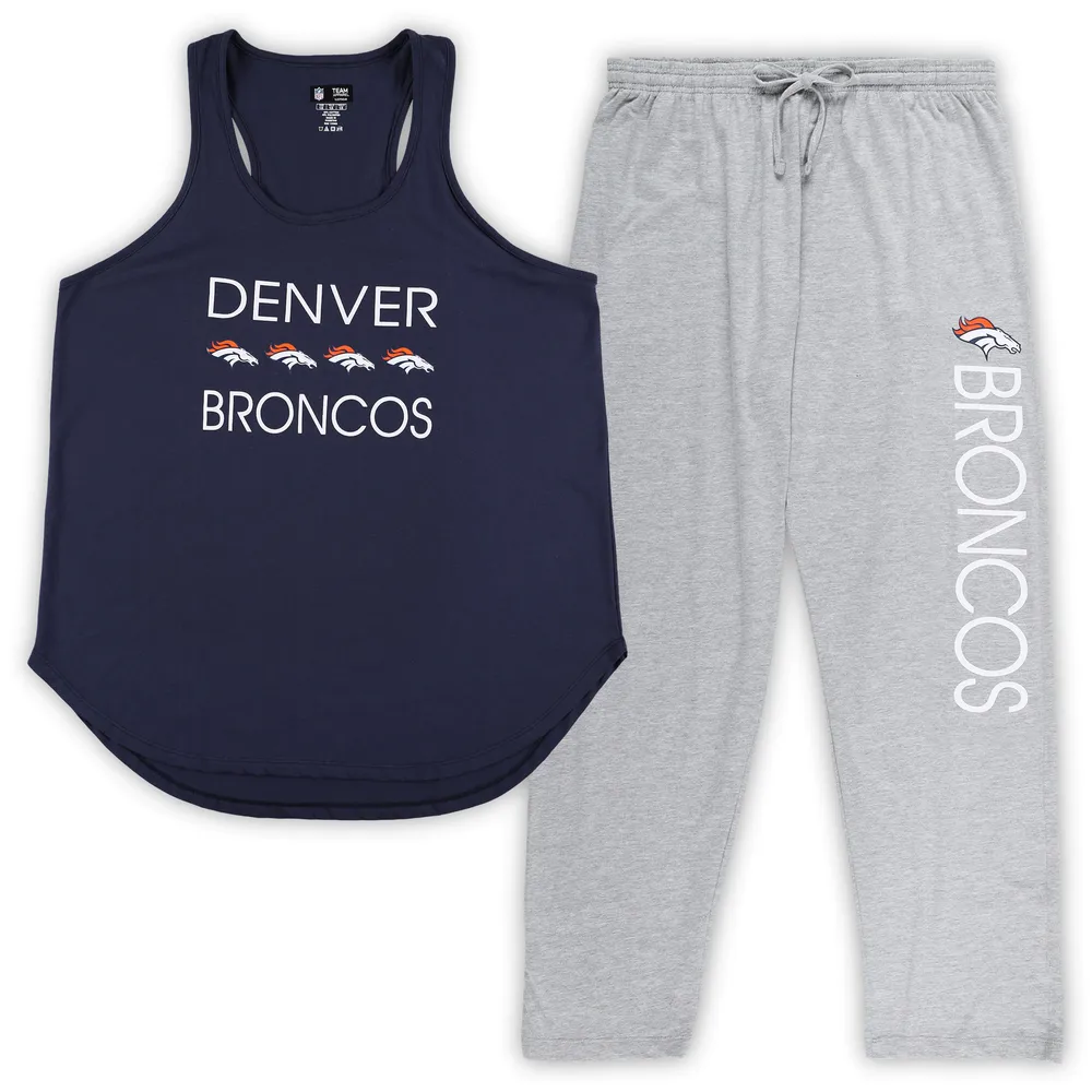 Lids Denver Broncos Concepts Sport Women's Plus Meter Tank Top & Pants  Sleep Set - Navy/Heather Gray