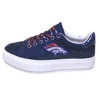 Women's Cuce Navy Denver Broncos Team Color Crystal Sneakers