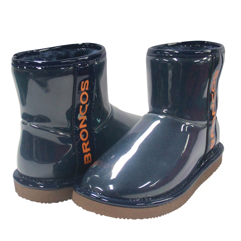 Cuce Navy Denver Broncos Bottes en faux mouton retourné résistant à l'eau pour femme